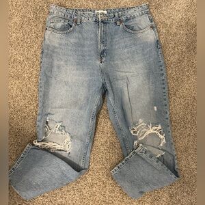 Zara Ripped Straight Jeans